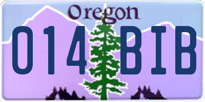 OR license plate 014BIB