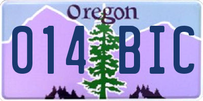 OR license plate 014BIC