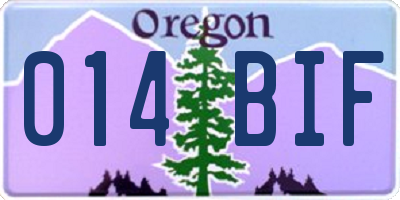 OR license plate 014BIF