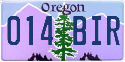 OR license plate 014BIR