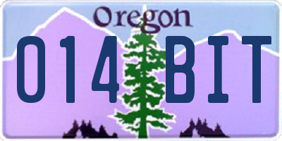 OR license plate 014BIT