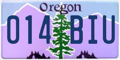 OR license plate 014BIU