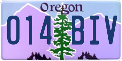 OR license plate 014BIV