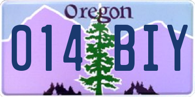 OR license plate 014BIY