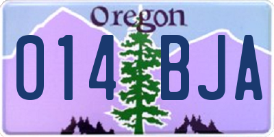 OR license plate 014BJA