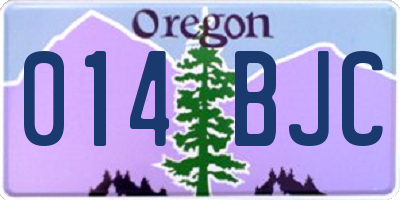 OR license plate 014BJC