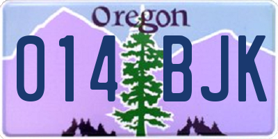 OR license plate 014BJK