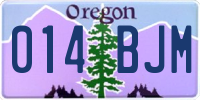 OR license plate 014BJM