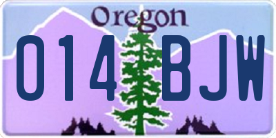 OR license plate 014BJW