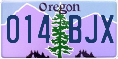 OR license plate 014BJX