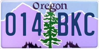 OR license plate 014BKC