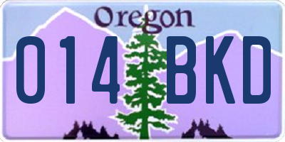 OR license plate 014BKD