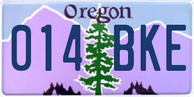 OR license plate 014BKE