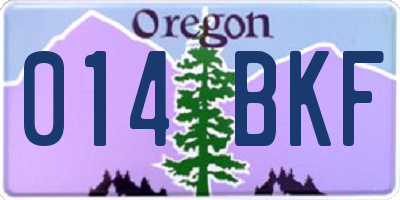 OR license plate 014BKF