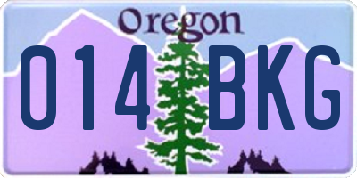 OR license plate 014BKG
