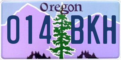 OR license plate 014BKH