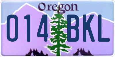 OR license plate 014BKL