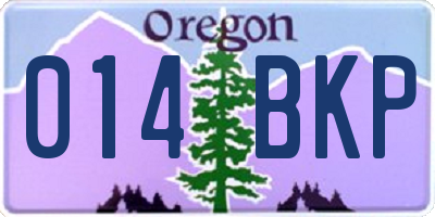 OR license plate 014BKP