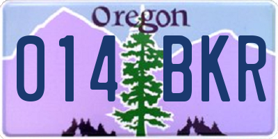OR license plate 014BKR