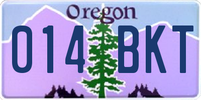 OR license plate 014BKT