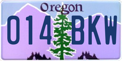 OR license plate 014BKW