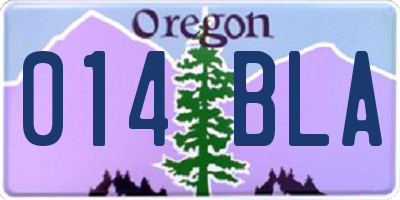 OR license plate 014BLA