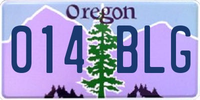 OR license plate 014BLG