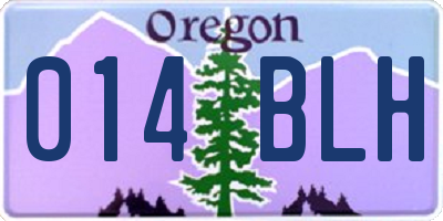 OR license plate 014BLH