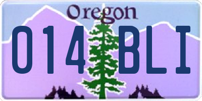 OR license plate 014BLI