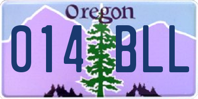 OR license plate 014BLL