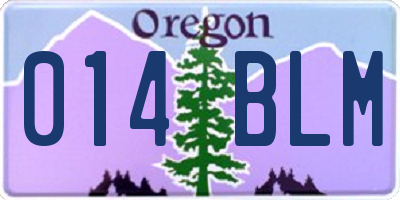 OR license plate 014BLM