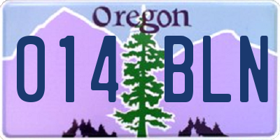 OR license plate 014BLN