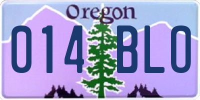OR license plate 014BLO
