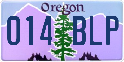 OR license plate 014BLP