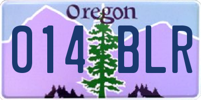 OR license plate 014BLR