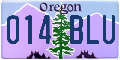 OR license plate 014BLU