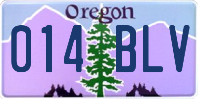 OR license plate 014BLV