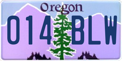 OR license plate 014BLW