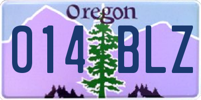 OR license plate 014BLZ