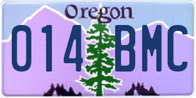 OR license plate 014BMC