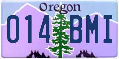 OR license plate 014BMI