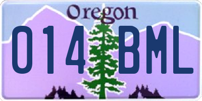 OR license plate 014BML