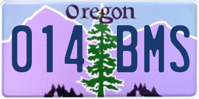 OR license plate 014BMS