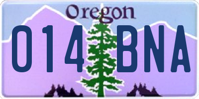OR license plate 014BNA
