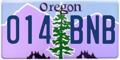 OR license plate 014BNB