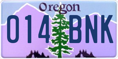 OR license plate 014BNK