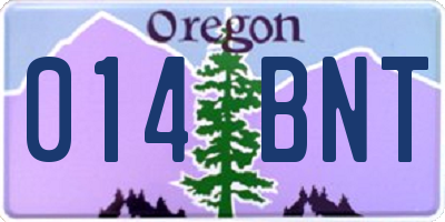 OR license plate 014BNT