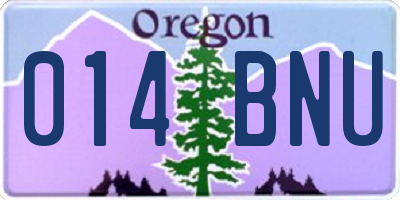 OR license plate 014BNU