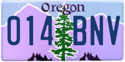 OR license plate 014BNV