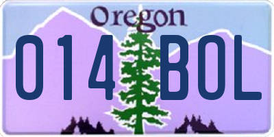 OR license plate 014BOL